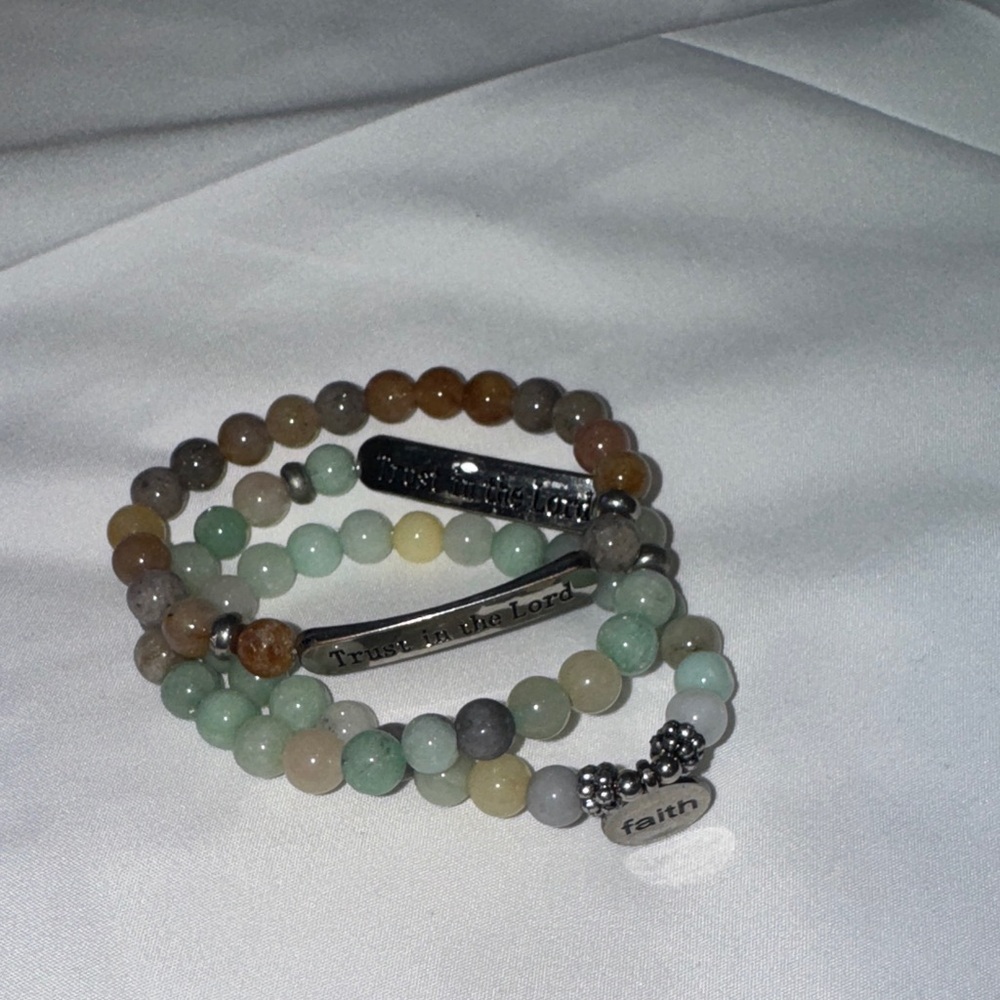 Faith and Trust Beaded Bracelet Set